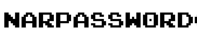 NARPASSWORD00000 Fixed Width font preview