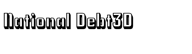National Debt3D font preview