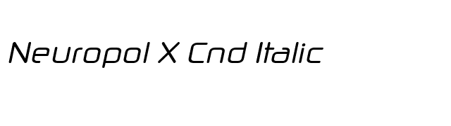 Neuropol X Cnd Italic font preview