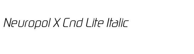 Neuropol X Cnd Lite Italic font preview