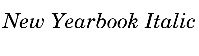 New Yearbook Italic font preview