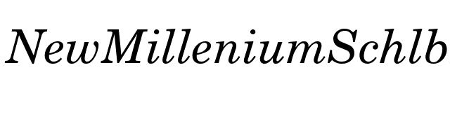 NewMilleniumSchlbkSH Italic font preview
