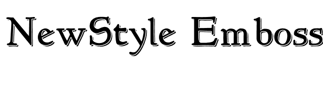 NewStyle Embossed font preview