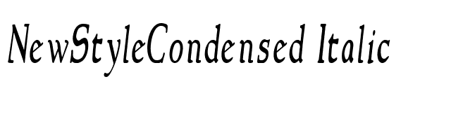 NewStyleCondensed Italic font preview