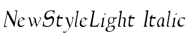 NewStyleLight Italic font preview