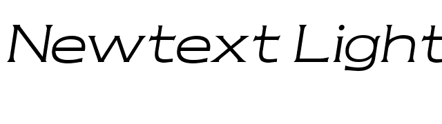 Newtext Light Italic font preview