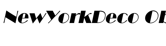 NewYorkDeco Oblique font preview