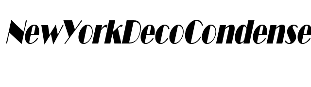 NewYorkDecoCondensed Oblique font preview