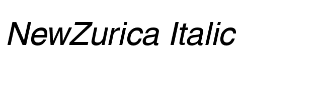 NewZurica Italic font preview