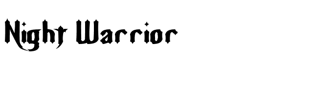 Night Warrior font preview