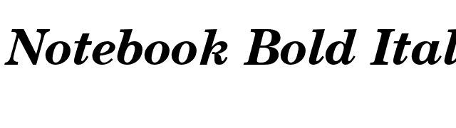Notebook Bold Italic font preview