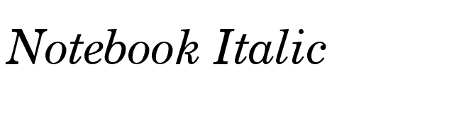 Notebook Italic font preview