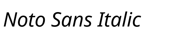 Noto Sans Italic font preview