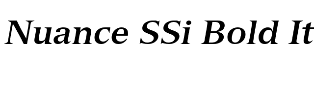 Nuance SSi Bold Italic font preview