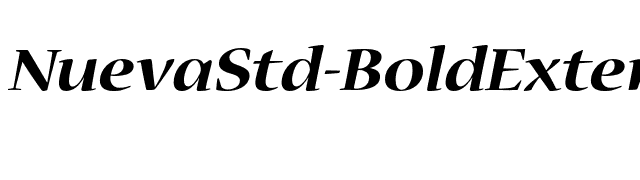 NuevaStd-BoldExtendedItalic font preview