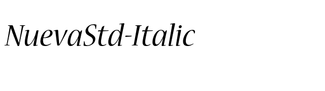 NuevaStd-Italic font preview