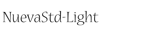 NuevaStd-Light font preview