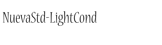 NuevaStd-LightCond font preview