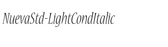 NuevaStd-LightCondItalic font preview