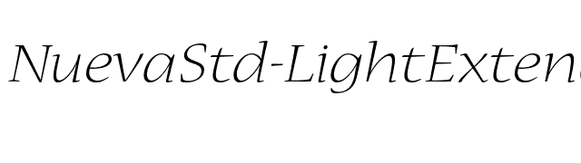 NuevaStd-LightExtendedItal font preview