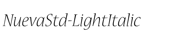NuevaStd-LightItalic font preview