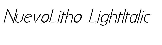 NuevoLitho LightItalic font preview