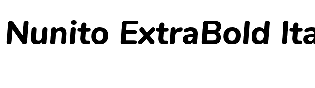 Nunito ExtraBold Italic font preview