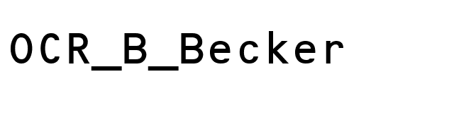 OCR_B_Becker font preview