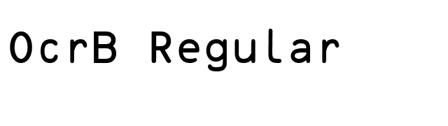 OcrB Regular font preview