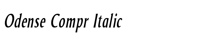 Odense Compr Italic font preview