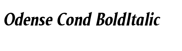 Odense Cond BoldItalic font preview