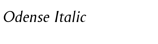 Odense Italic font preview