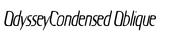 OdysseyCondensed Oblique font preview