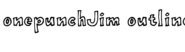 onepunchJim outline OTF font preview