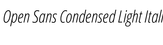 Open Sans Condensed Light Italic font preview