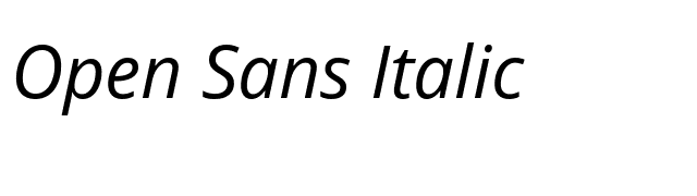 Open Sans Italic font preview