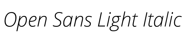 Open Sans Light Italic font preview