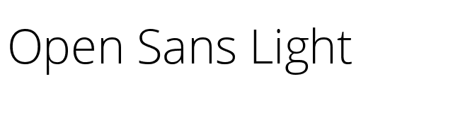 Open Sans Light font preview