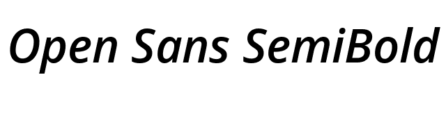 open-sans-semibold-italic font preview