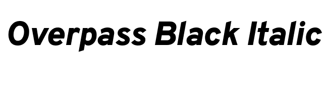 Overpass Black Italic font preview