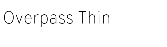 Overpass Thin font preview