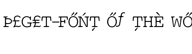 P£GLT-Font of the World font preview