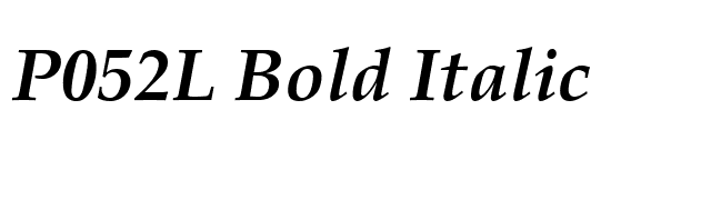 p052l-bold-italic font preview