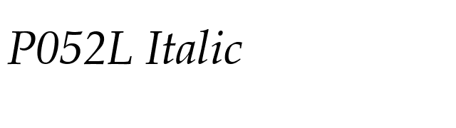 P052L Italic font preview