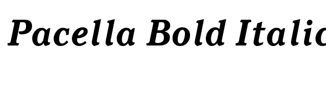Pacella Bold Italic font preview