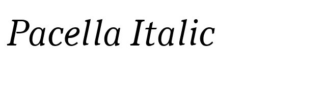 Pacella Italic font preview