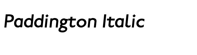 Paddington Italic font preview