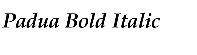 Padua Bold Italic font preview