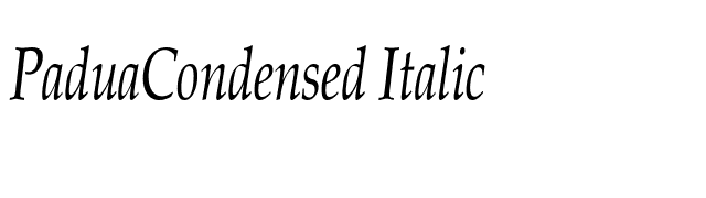 PaduaCondensed Italic font preview