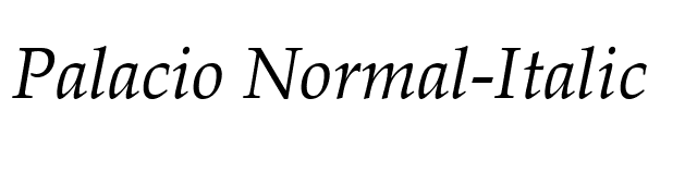 Palacio Normal-Italic font preview